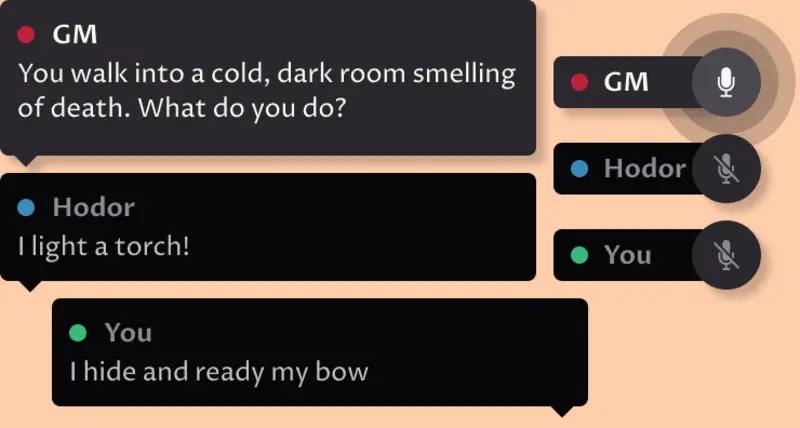 Screenshot of chat feature